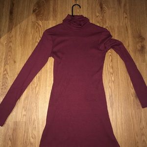 Burgundy Turtleneck Tunic Top